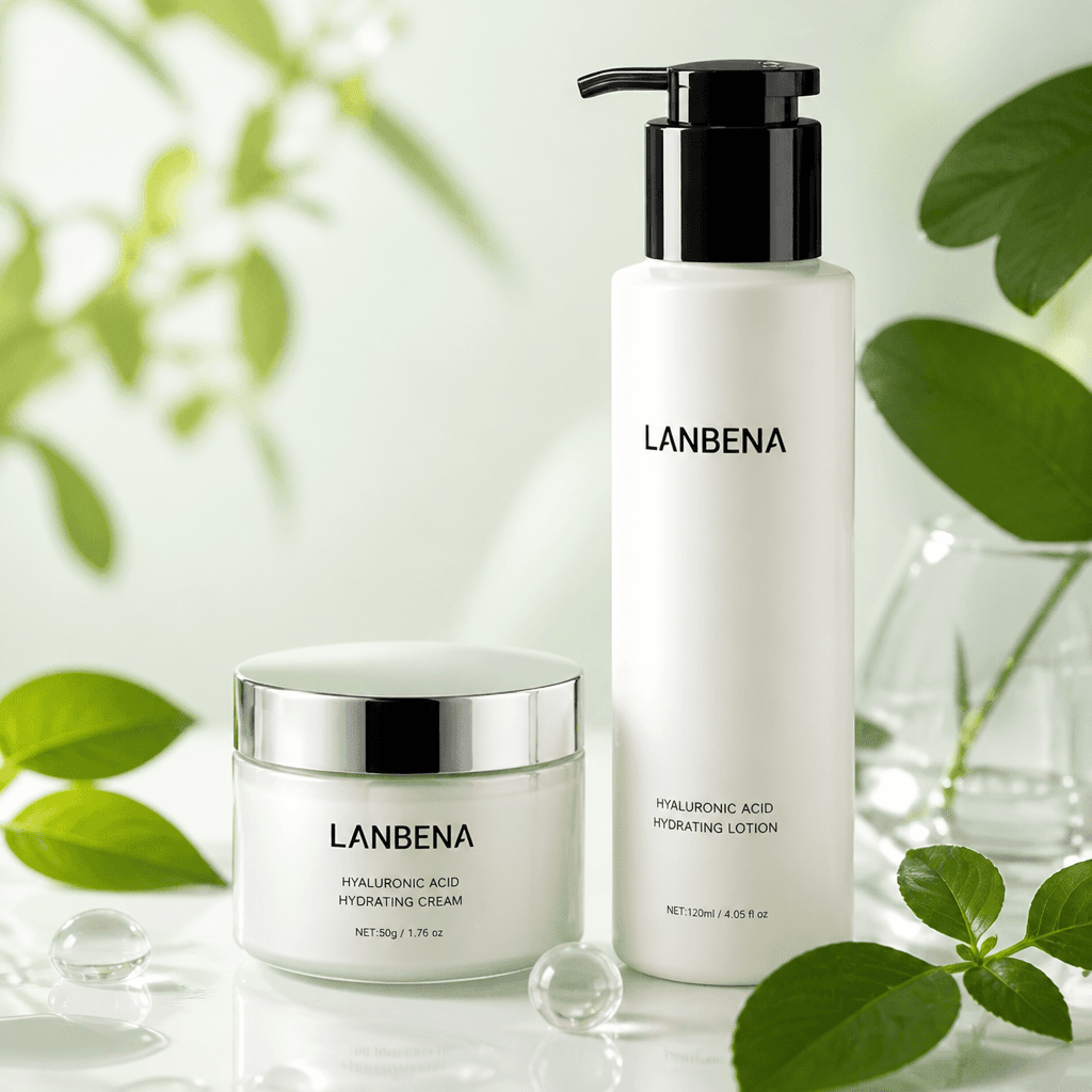 Campaign hero of the LANBENA hydrating lotion and cream set